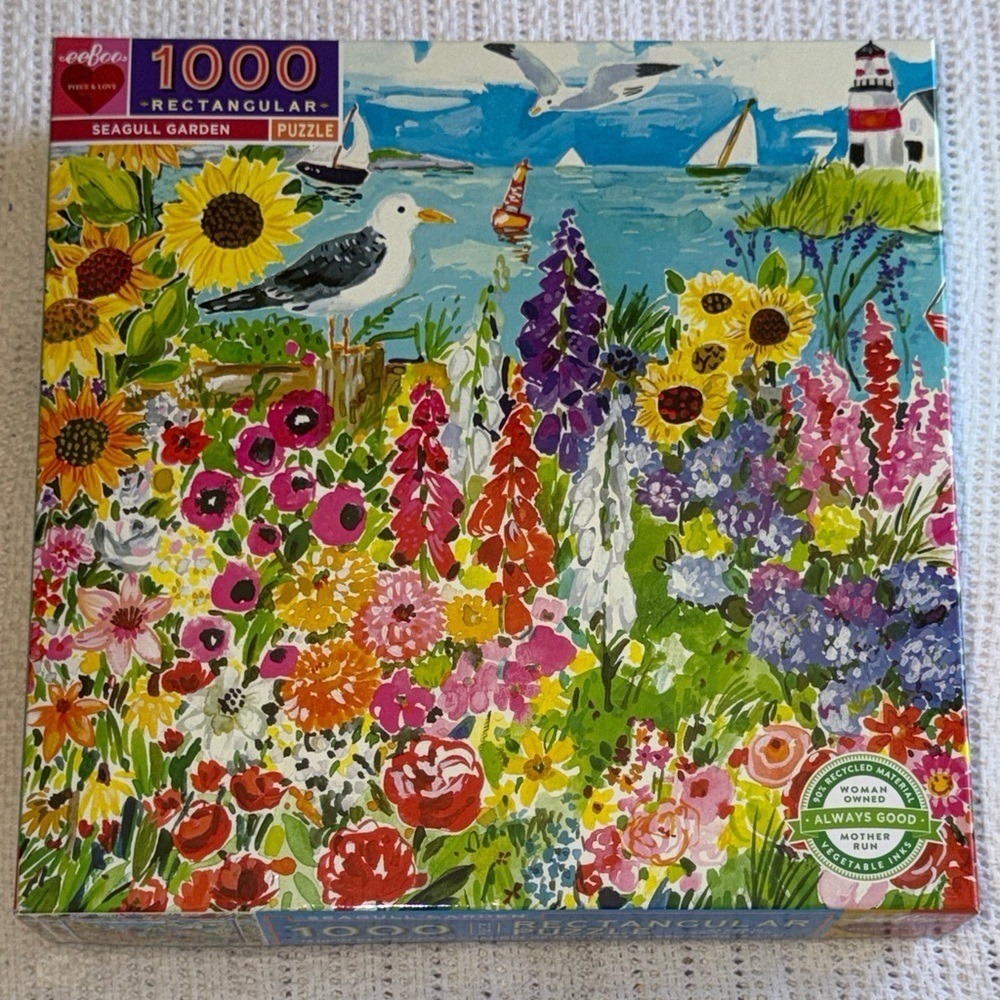 eeBoo Seagull Garden 1000 Piece Rectangular Jigsaw Puzzle Jennifer Orkin Lewis